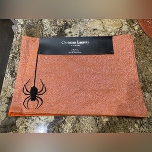 Christian Lacroix luxury halloween Placemat set of 4 - Embroidered spider - NEW